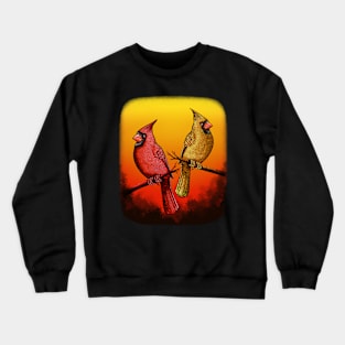 Red Cardinal bird cute red birds Crewneck Sweatshirt